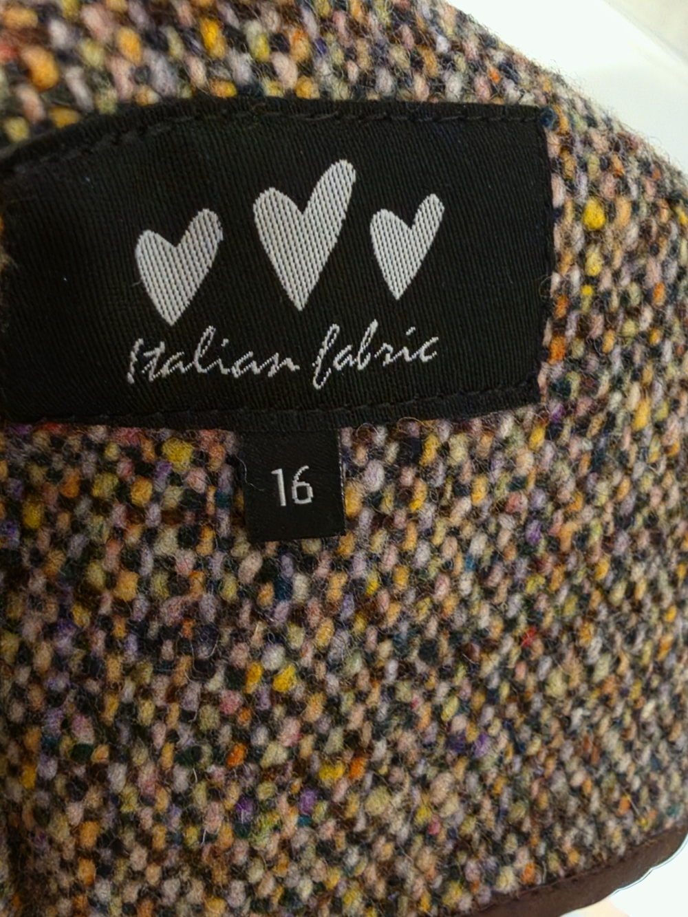 Italian Fabric Brown Mix Tweed Single-Button Blazer - Picture 5 of 6